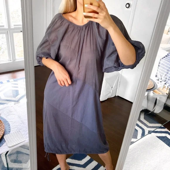 🐚 ZARA CONTEMPORARY MIDNIGHT BLUE LOOSE FIT PARTY SHEER MAXI DRESS! - Picture 5 of 12